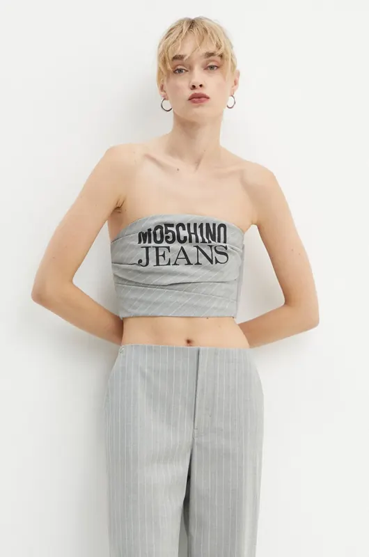 Moschino Jeans top z domieszką wełny