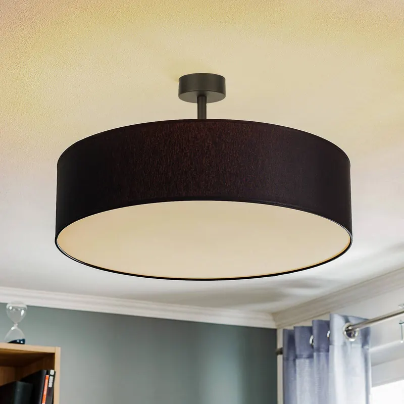 Lampa sufitowa Rondo z odstępem, ciemnoszara Ø 60 cm