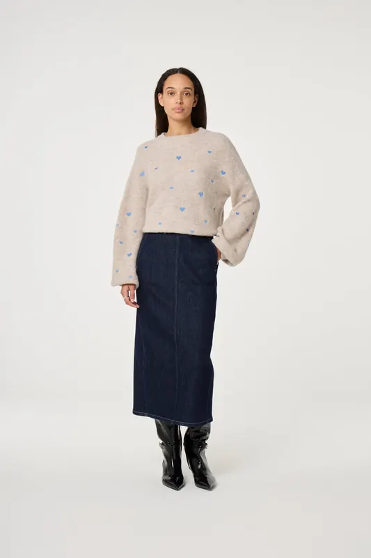 Fabienne Chapot Lidia Pullover Oatmeal Melange Maat: XL | Sweaters Outlet | Dames | Beige