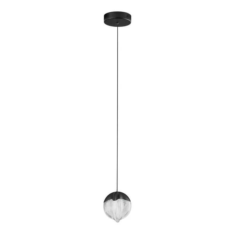 Aluminiowa lampa wisząca LED ze ściemniaczem w kolorze matowej czerni ze szklanym kloszem ø 12 cm Alicia – Nova Luce