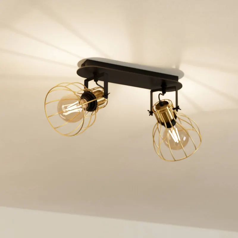EGLO Sambatello lampa sufitowa 2-pkt. czarna/złota