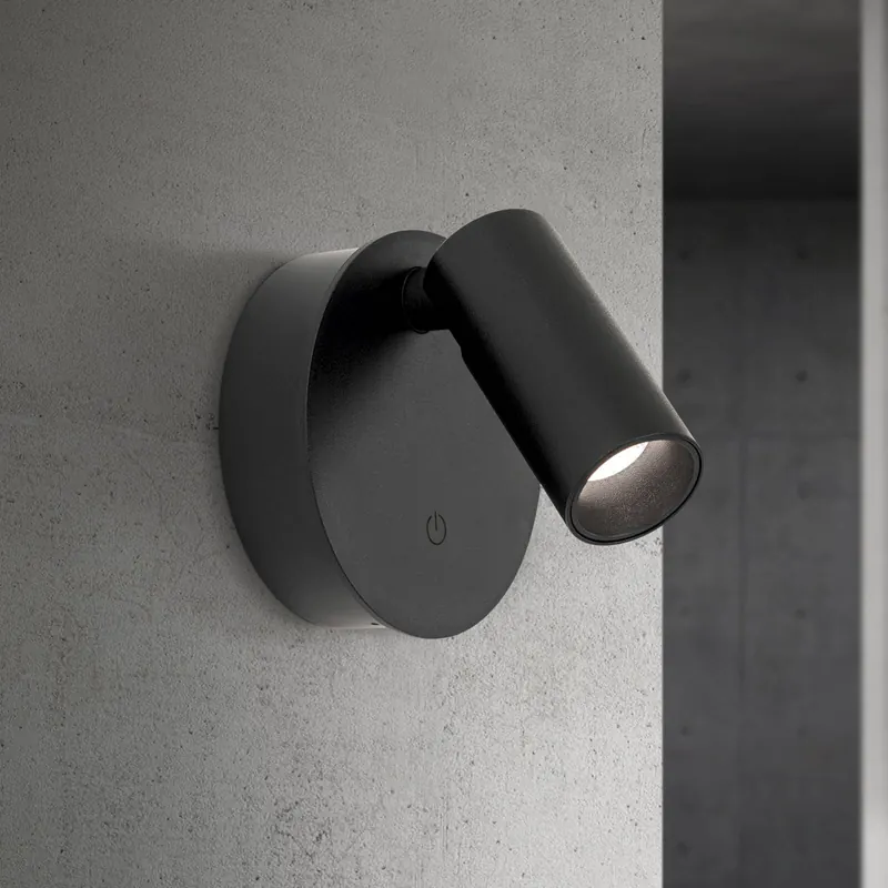 Ściemniany kinkiet LED Luxy, czarny, aluminium, CCT, ściemniacz