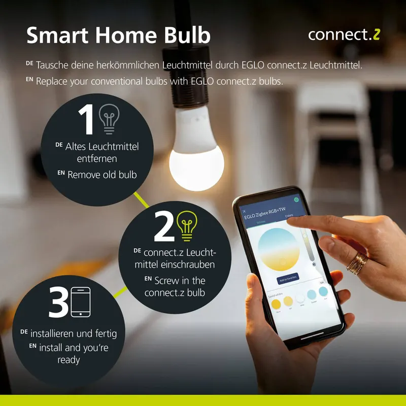 EGLO connect E27 A60 żarówka 5,5W 500 lumenów 2200K