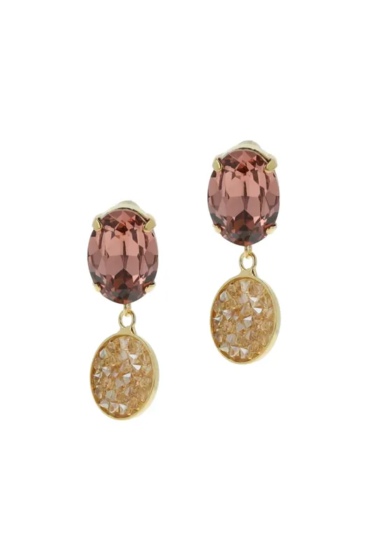 OTAZU Classic Rocks Earrings Blush - Big Gold, Blush Maat: OS | Oorbellen Outlet | Dames | Goud