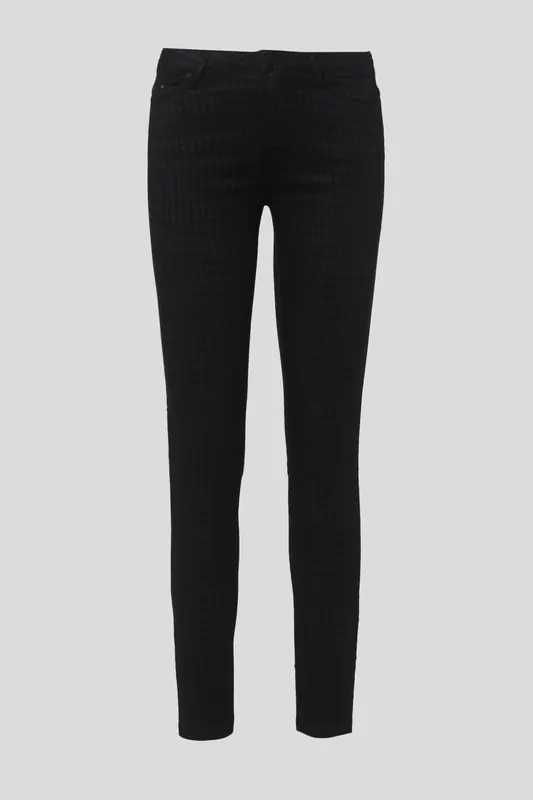 Karl Lagerfeld Ikonik Head Aop Denim Black Maat: W27 | Skinny Jeans Outlet | Dames | Zwart