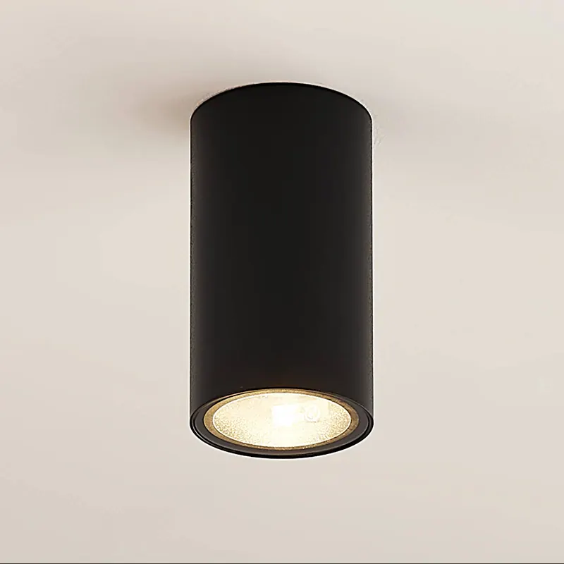 Arcchio downlight Olivir, czarny, metalowy, Ø 6cm, GU10, IP44