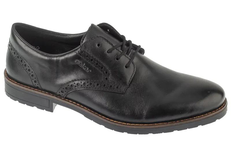 Rieker Shoes 14642-00, Męskie, Czarne, półbuty, skóra licowa, rozmiar: 42