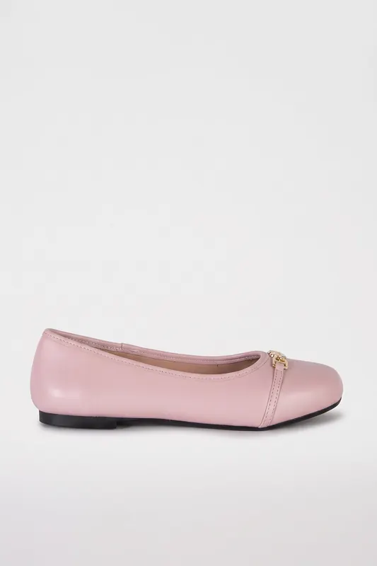 Moschino Nappa Leather Ballet Flats Pink Maat: 40 | Instappers Outlet | Dames | Roze