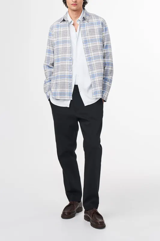 NN.07 Arne Shirt 5166 Grey Check Maat: XL | Casual Overhemden Outlet | Heren | Blauw