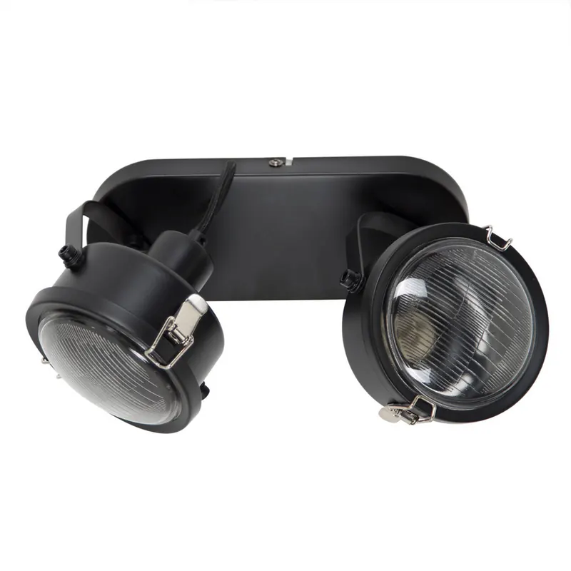 2-punktowa lampa ścienna Satellite w kolorze czarnym
