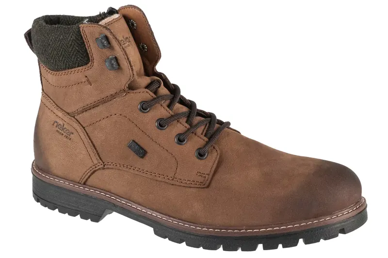 Rieker Booties F3612-24, Męskie, Brązowe, trzewiki, nubuk, rozmiar: 42