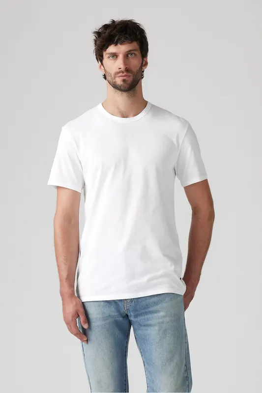 Levi's Premium Slim Fit Tee White Maat: S | Basic T-Shirts Outlet | Heren | Wit