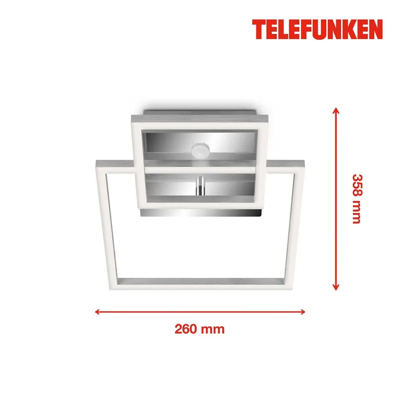 Sufitowa czujnik ruchu LED Frame chrom/alu 26x36cm