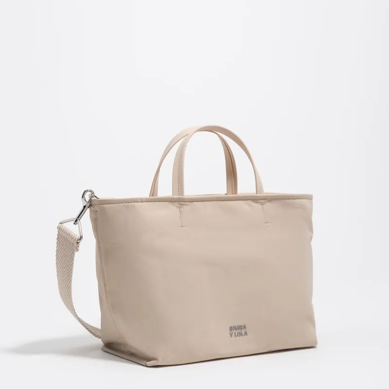 Torba shopper średniej wielkości gabardyna piaskowa