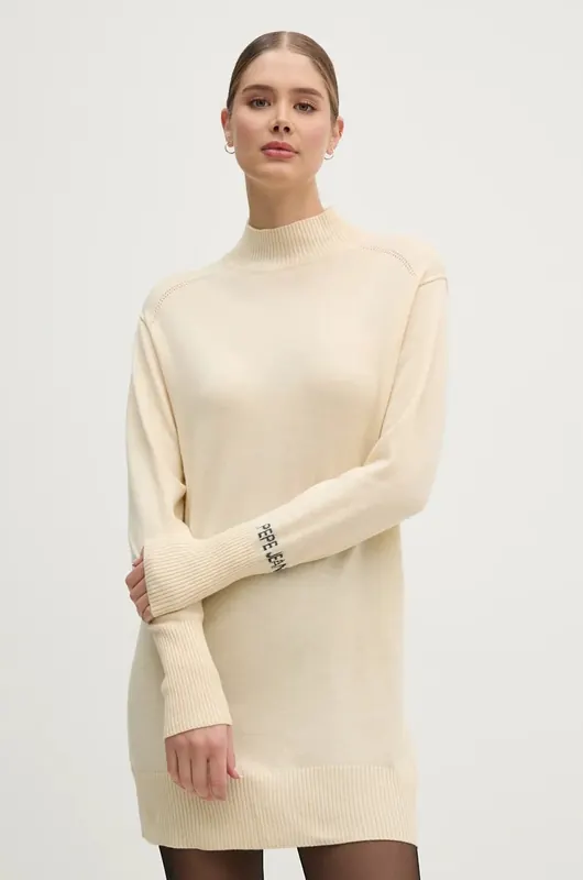 Pepe Jeans sukienka z domieszką wełny HAZEL DRESS