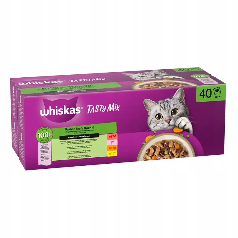 Karma Mokra Dla Kota Whiskas Tasty MIX Wybór Szefa Kuchni W Sosie 40X85G