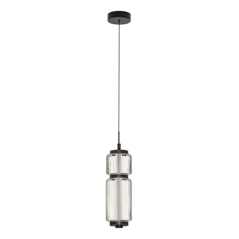 Szklana lampa wisząca LED w kolorze matowej czerni ø 12 cm Liesa – Nova Luce