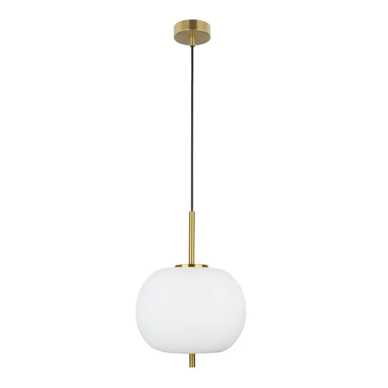 Biała/w kolorze mosiądzu szklana lampa wisząca ø 30 cm Lato – Nova Luce