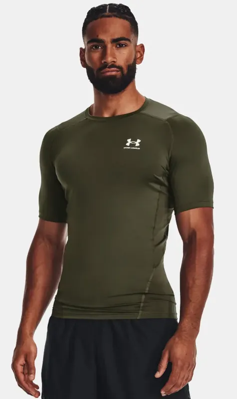 UNDER ARMOUR t-shirt męski koszulka treningowa UA HG Armour Comp SS zielony (XL)