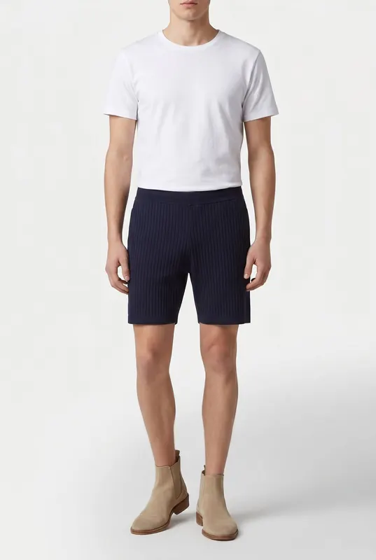 Reiss Knitted Short Navy Maat: L | Korte Broeken Outlet | Heren | Blauw