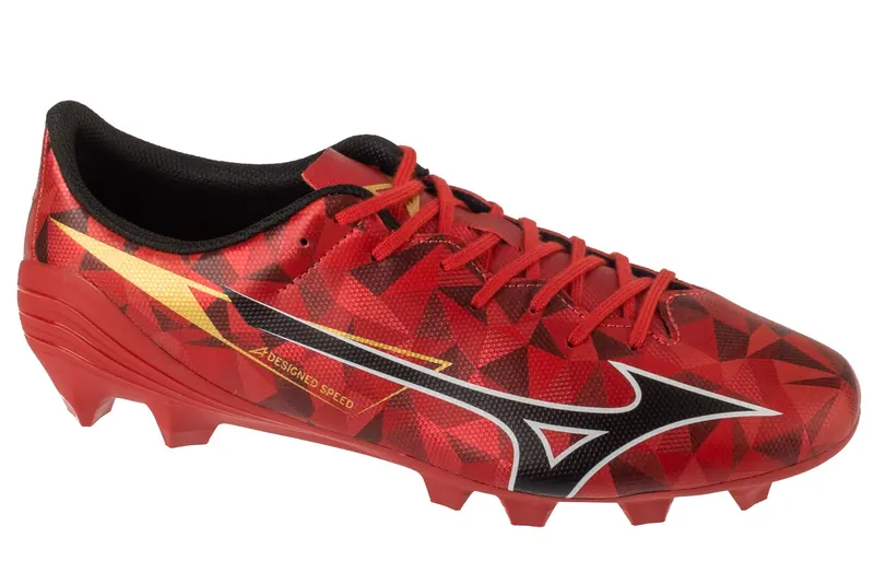 Mizuno Alpha II Select FG P1GA256560, Męskie, Czerwone, buty piłkarskie - korki, skóra syntetyczna, rozmiar: 44,5