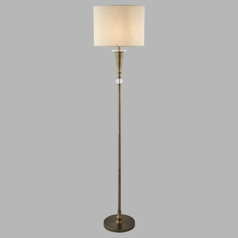 Lampa stojąca Oscar z kloszem o wyglądzie lnu