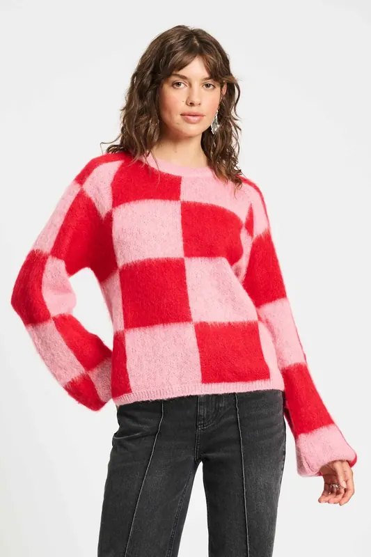 POM Amsterdam Pullover - Checks Maat: 36 | Sweaters Outlet | Dames