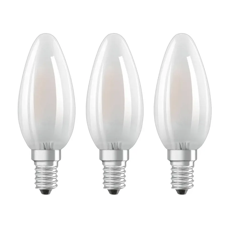 Żarówka LED OSRAM E14 Classic B 4,2 W 2700 K matowa, zestaw 3 szt