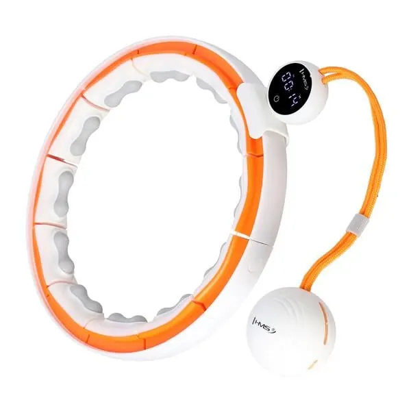 HMS HHM21 HULA HOP WHITE/ORANGE Z MAGNESAMI, WYPUSTKAMI TPE I OBCIĄŻNIKIEM + LICZNIK