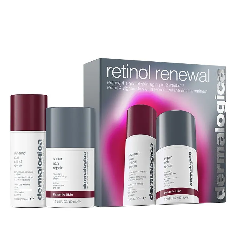 Zestaw do odnowy retinolu Dermalogica: Dynamic Skin Retinol Serum przeciwzmarszczkowe do twarzy 30 ml + Dynamic Skin Krem przeciwzmarszczkowy do twarz