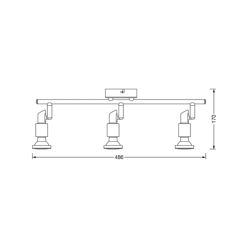 Reflektor sufitowy OSRAM, srebrny, metalowy, 3-punktowa GU10-LED 2700 K