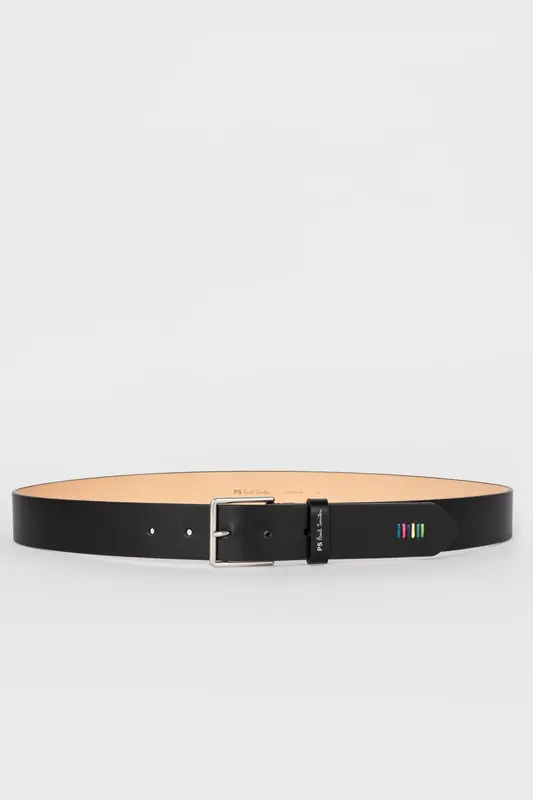 Paul Smith Men Belt Ps Stitch Black Maat: 32 | Riemen Outlet | Heren | Zwart