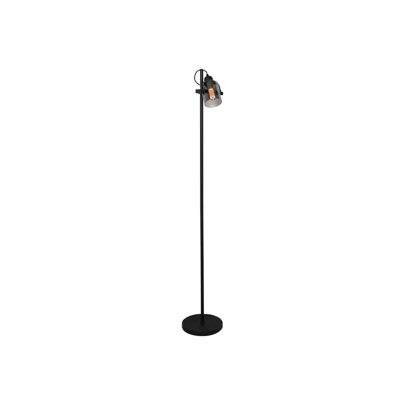 Lampa stojąca Fumoso, wysokość 143 cm, czarny/dymny szary