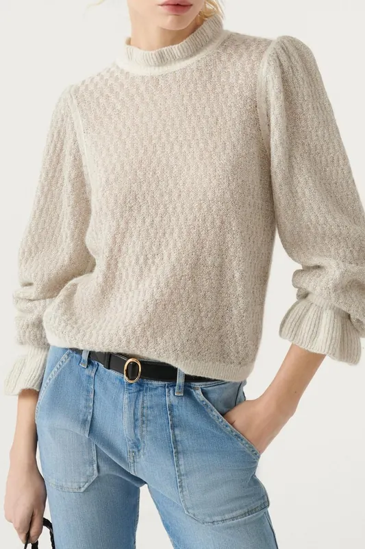 BA&SH Long Sleeves Knit Ecru Maat: XS | Sweaters Outlet | Dames | Ecru