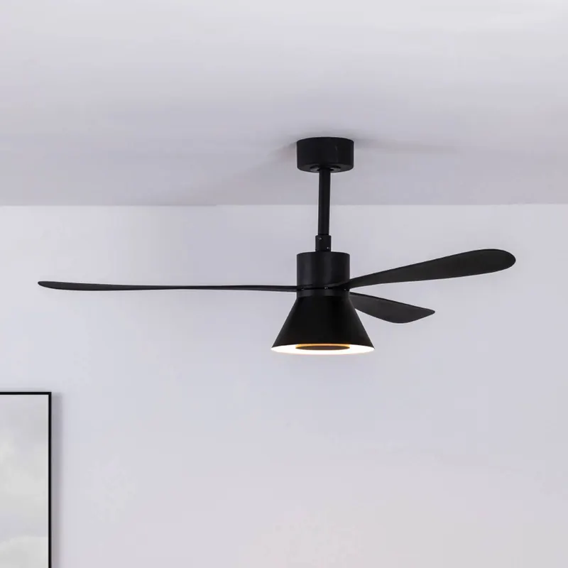 Wentylator sufitowy Amelia Cone lampa LED, czarny