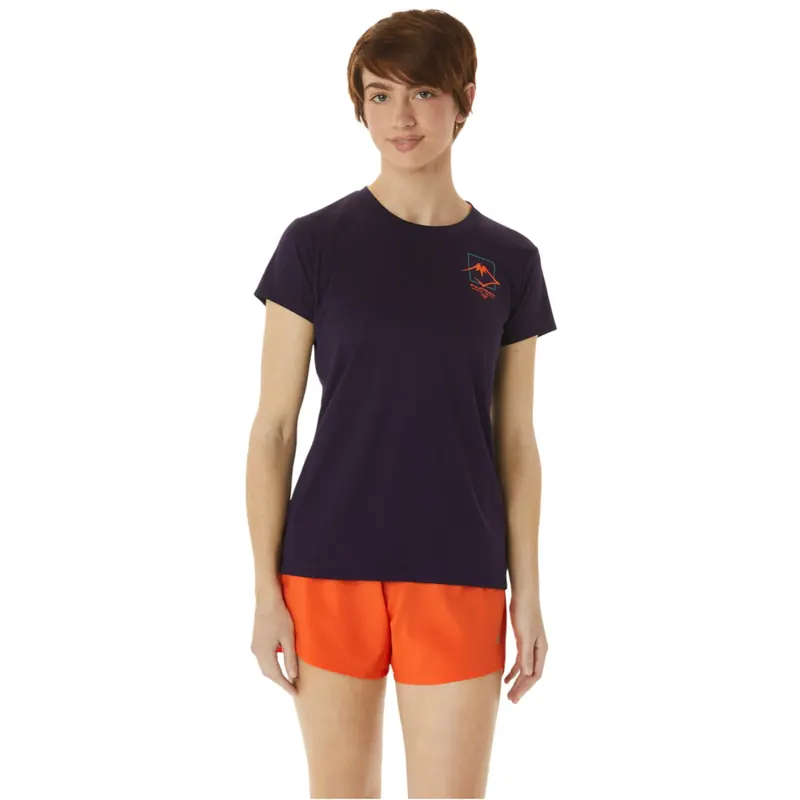 ASICS Fujitrail Logo SS Top Tee 2012C395-500, Damskie, Fioletowe, t-shirty, poliester, rozmiar: S
