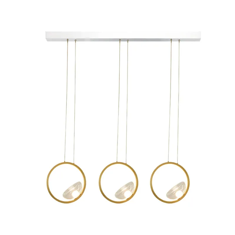 Żyrandol LED 23029, złota, 105 cm, 3-punktowy, metal/szkło, ściemniany