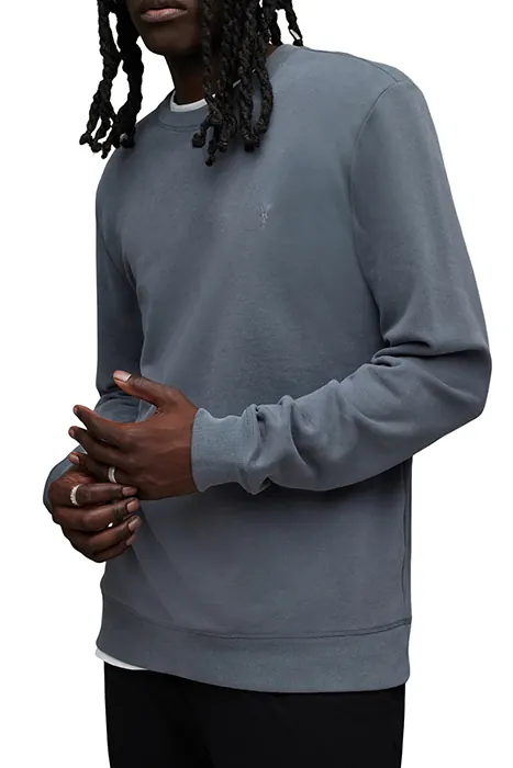 AllSaints Raven Crew Beetle Blue Maat: XL | Sweaters Outlet | Heren | Blauw