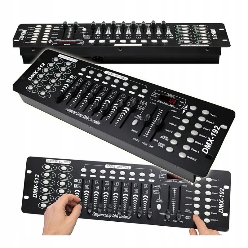 Sterownik Suwakowy DMX 192 Kontroler Led Oświetlenia Konsola DMX Do Świateł