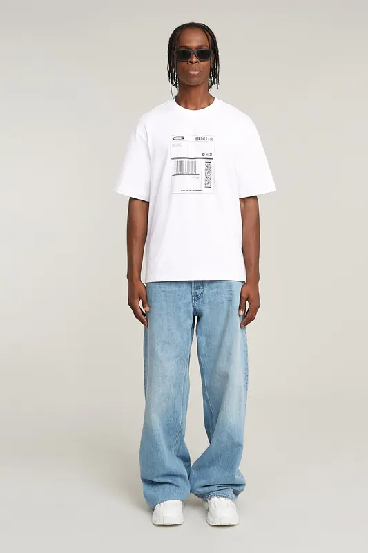 G-Star Shipping Gr Boxy R T White Maat: XXL | T-shirts met Print Outlet | Heren | Wit