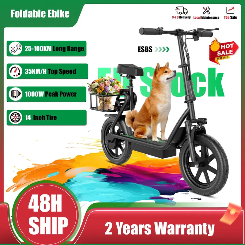 NOWY rower elektryczny AOVOPRO 2026, bateria 10.4/22.5AH, opony 14 cali, rower elektryczny terenowy, szybki zasięg 40-100KM, rower górski, e-bike