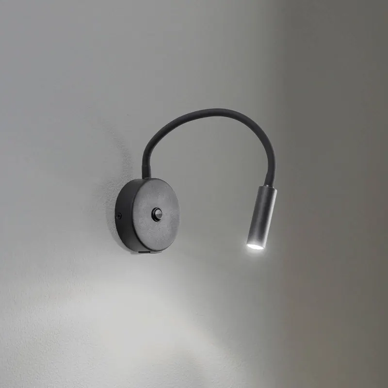 Lampa ścienna Lagos USB, 27 cm, czarna, lampka do czytania, G9