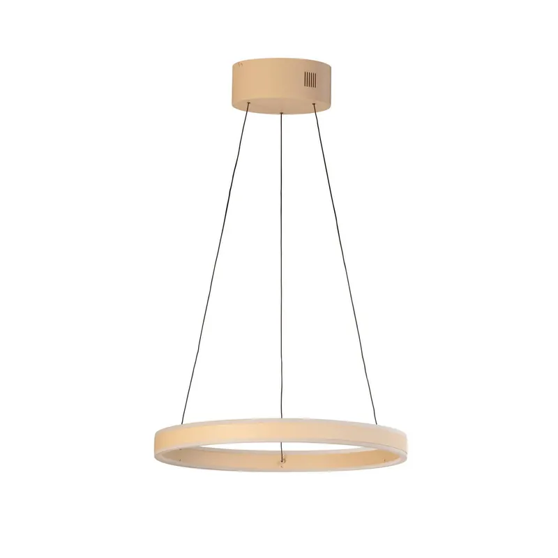 Żyrandol LED Silvio, Ø 50 cm, kolor piaskowy, metal, CCT,