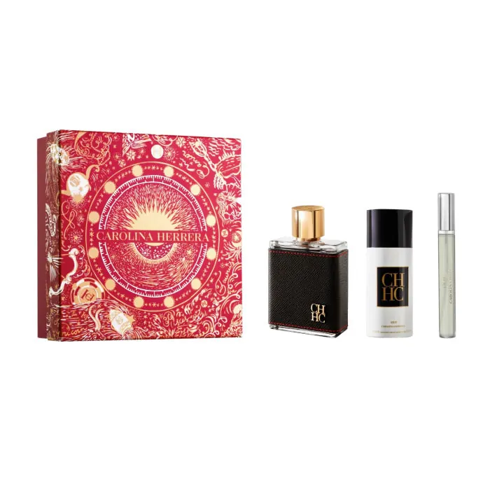 Carolina Herrera Ch Uomo Woda toaletowa w sprayu 100 ml Zestaw 3 sztuki 2023