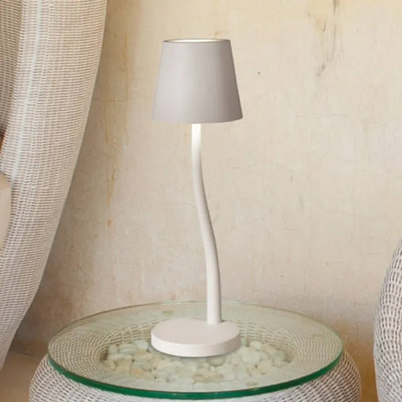 Lampa stołowa LED Judy, akumulator, IP54, biała