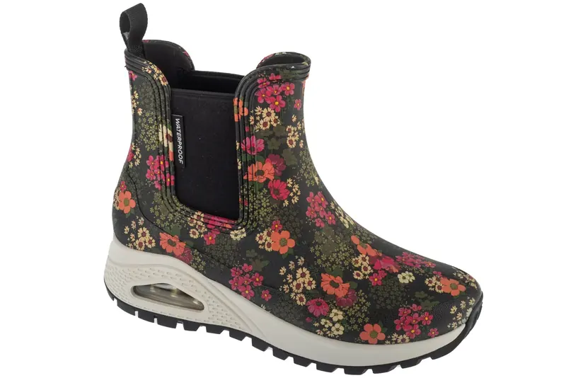 Skechers Uno Rugged - Dancing N The Rain 177183-BKMT, Damskie, Czarne, sztyblety, syntetyk, rozmiar: 36
