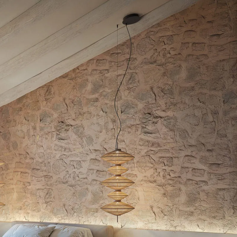 Żyrandol LED Bover Yuyun S/5C, ściemniany w zakresie 0-10 V, beżowy