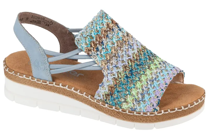 Rieker Sandals V1241-91, Damskie, Wielokolorowe, sandały, skóra syntetyczna, rozmiar: 38