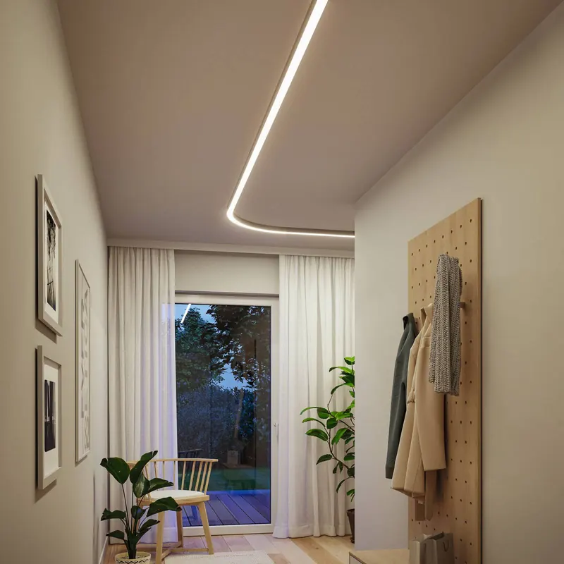 Listwa LED Paulmann Linion, chrom, łuk 90°, 3000 K