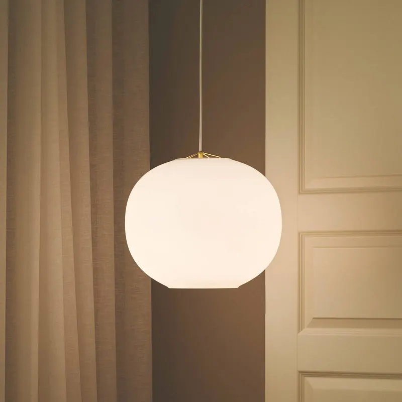 Lampa wisząca Navone, biały, szkło, Ø 40 cm, 1-punktowa